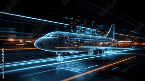 Innovative airline warning center building travel safety with airplane technology in urban environments