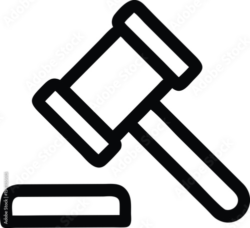 Gavel Icon Legal, Law, Justice, Auction, Court Symbol