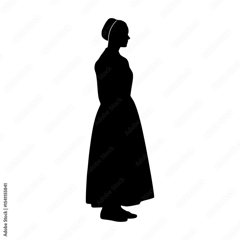 Silhouette Woman Amish Dress Silhouette Woman Amish Dress