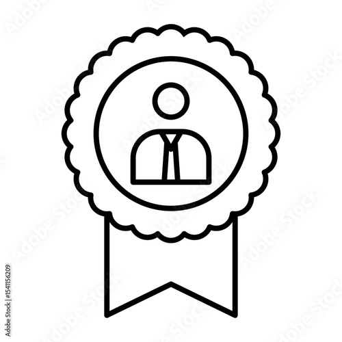 best worker badge - vector line icon with editable stroke