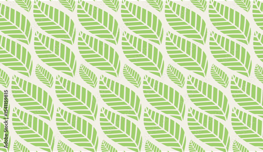 Naklejka premium Hand-drawn floral leaf seamless pattern