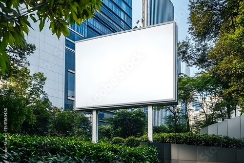 Wallpaper Mural Blank Urban Billboard Facing City Park Skyline Backdrop Torontodigital.ca