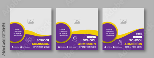 socal media post 355Modern Editable social media poster. Back to School social media post. New Admission advertising poster. elegant promotional banner. 
