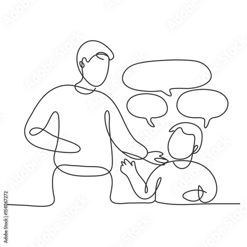 One continuous line drawing of someone presenting in front of an audience, vector illustration. Suitable design concept for businessman or businessman presentation their business with linear style.