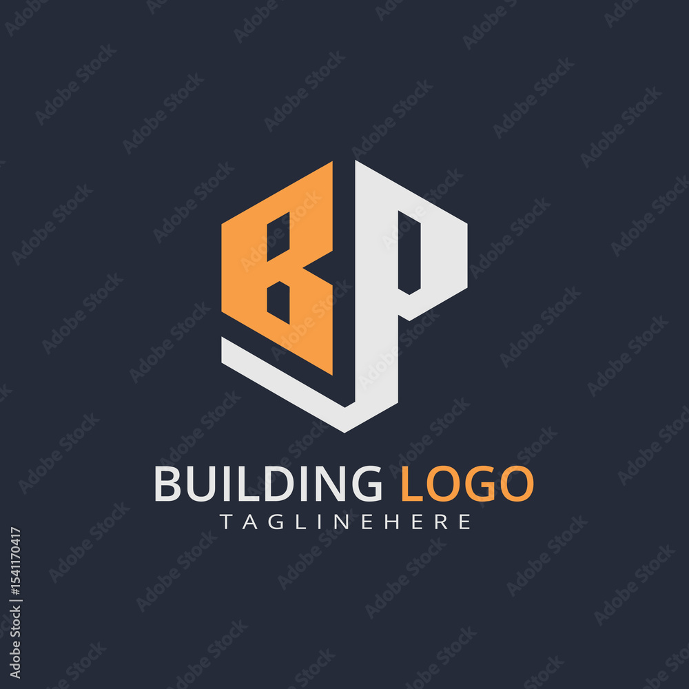 Fototapeta premium Modern Building Letter Logo Design – Real Estate Monogram Branding 