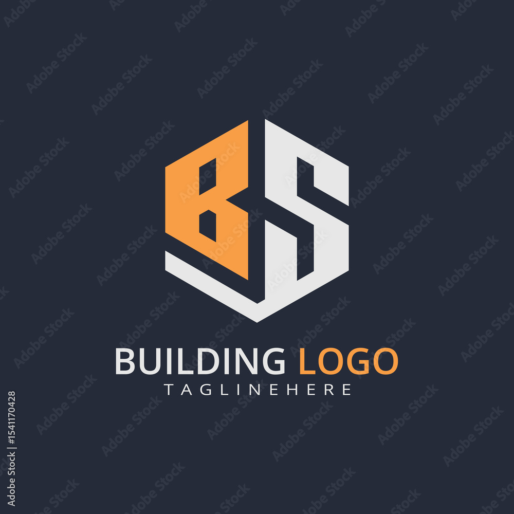 Fototapeta premium Modern Building Letter Logo Design – Real Estate Monogram Branding 