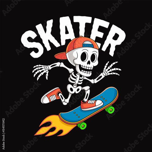 design of skull riding skateboard