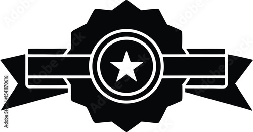 champion ribbon badge vector icon.