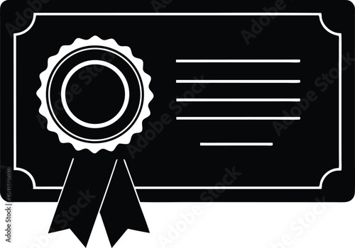 certificate with seal vector icon.