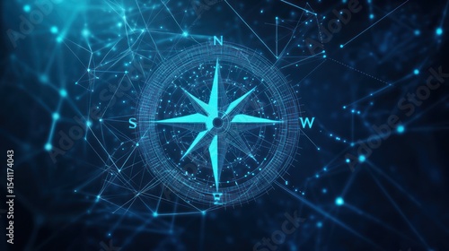 Digital Compass Rose with Network Connections: A Blueprint for Navigation and Strategy