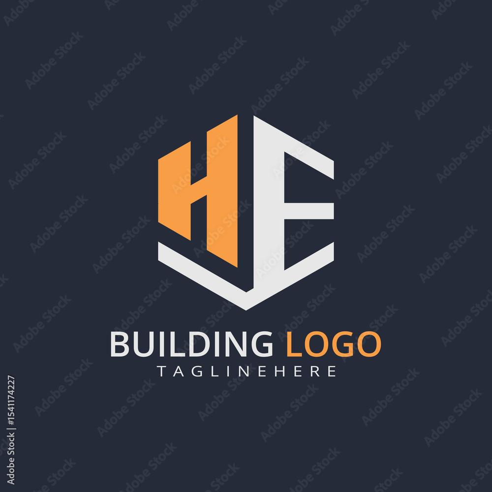 Fototapeta premium Modern Building Letter Logo Design – Real Estate Monogram Branding 