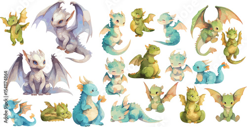 baby dragon watercolor clipart |baby dragon clipart for graphic resources