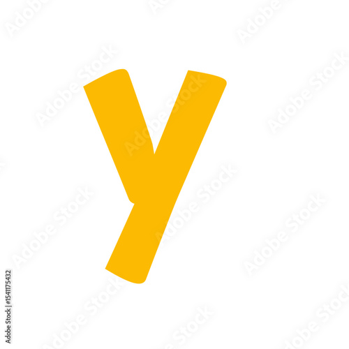 Flat yellow letter icon with smooth, modern design. Simple and minimalistic, ideal for use in graphic, web, or UI elements.
