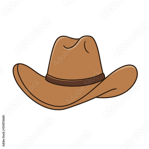 cowboy hat silhouette. cowboy hat isolated on white background. Vector illustration. cowboy hat illustration. hand drawn cowboy hat.