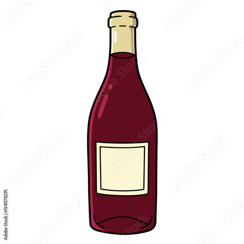 Elegant Red Wine Bottle and Glass:  Sophisticated Still Life, Rich Burgundy Hues,  Perfect for Wine Lists or Restaurant Menus.