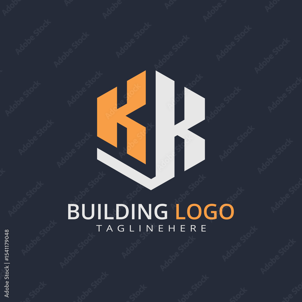 Obraz premium Modern Building Letter Logo Design – Real Estate Monogram Branding 