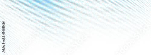 Abstract dotted wave line background. Light blue dynamic dash stripe texture. Warped and curved lines wallpaper for tech design template, presentation, brochure, leaflet, booklet. Vector airy backdrop