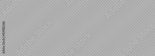Thin slash line seamless pattern. Repeated fine diagonal lines background. Pinstripe linear wallpaper. Black and white tilted slanted stripes backdrop. Repeating oblique strip texture overlay. Vector 