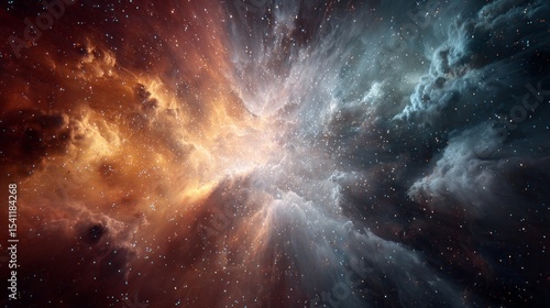 a cosmic nebula with vibrant colors.