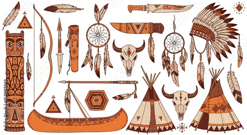 Colorful Native American Cultural Artifacts Collection