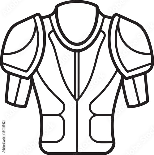 Shoulder pads black outline vector and illustration