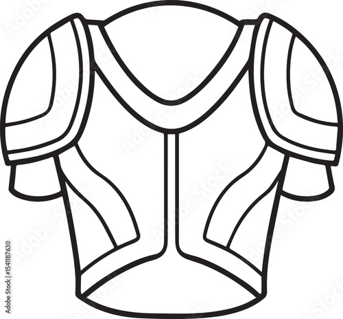 Shoulder pads black outline vector and illustration