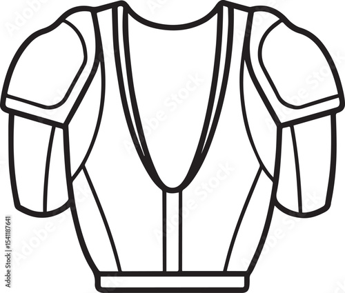 Shoulder pads black outline vector and illustration