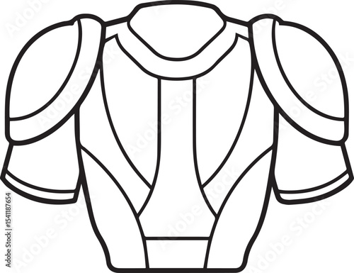 Shoulder pads black outline vector and illustration