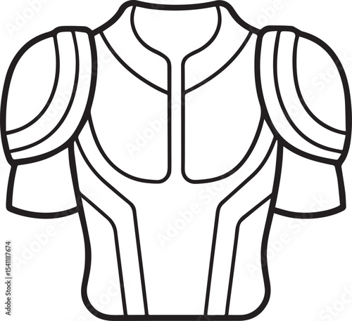 Shoulder pads black outline vector and illustration