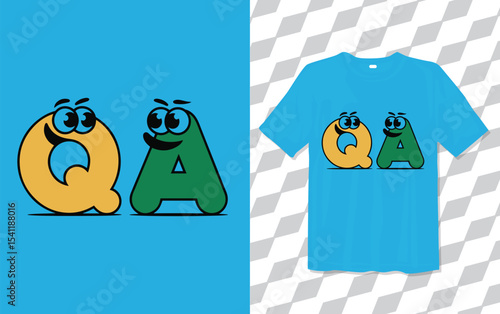 QA, question Anser T shirt modern and trendy typography Tshirt designs, T-shirt design with typography, Famous quotes t-shirt design, apparel and clothing, Blue