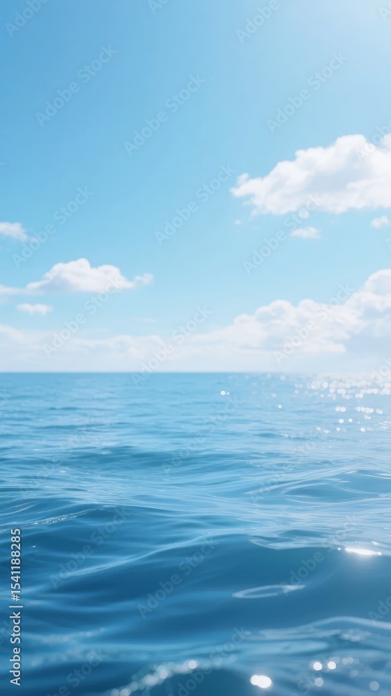Obraz premium Calm Ocean Waters Under a Bright Blue Sky