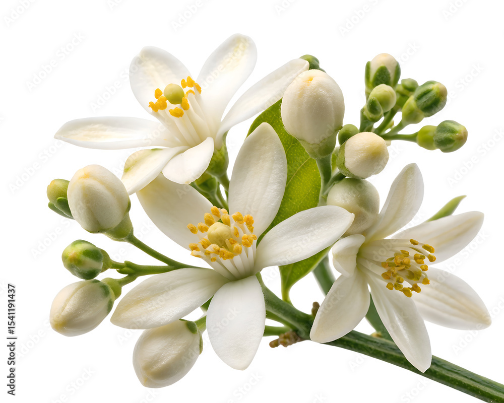 Obraz premium white citrus blossoms with delicate soft petals and stamens
