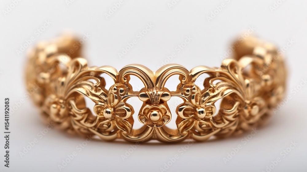 Obraz premium Close up of a custom gold dental grill with intricate detailing isolated on a white background