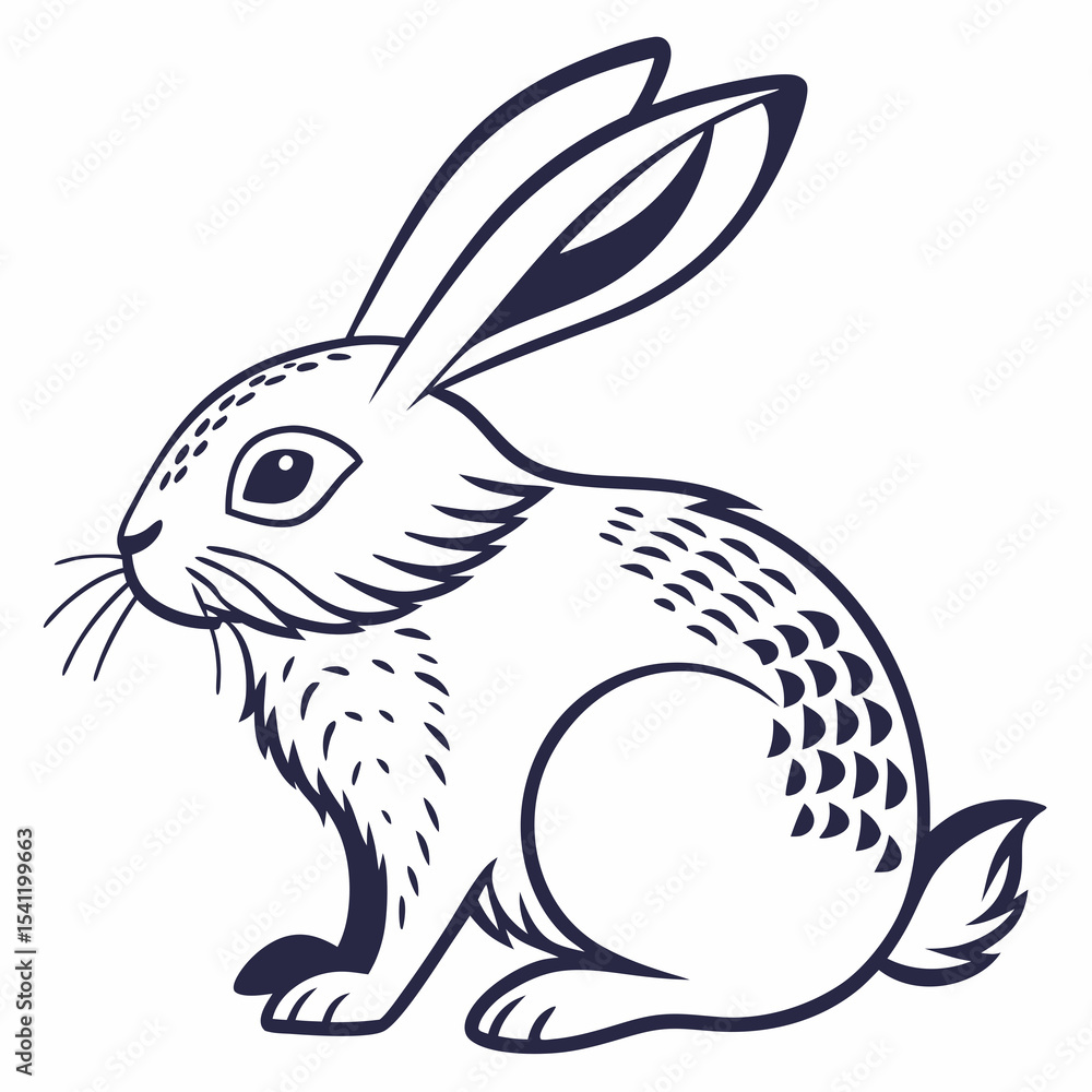 Vector Bunny with Dotted Eyes Vector Bunny with Dotted Eyes