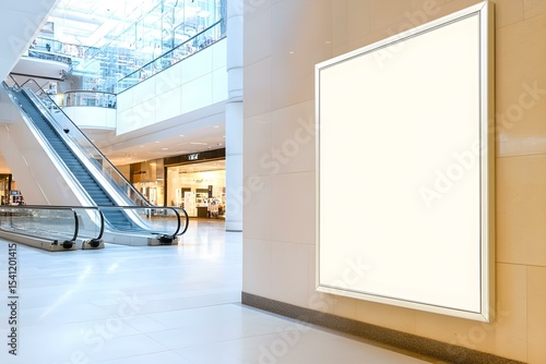 Blank Billboard Display Set Inside Contemporary Shopping Mall Environment