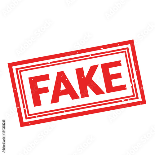 Red fake stamp vector illustration isolated on white background for designs and concepts
