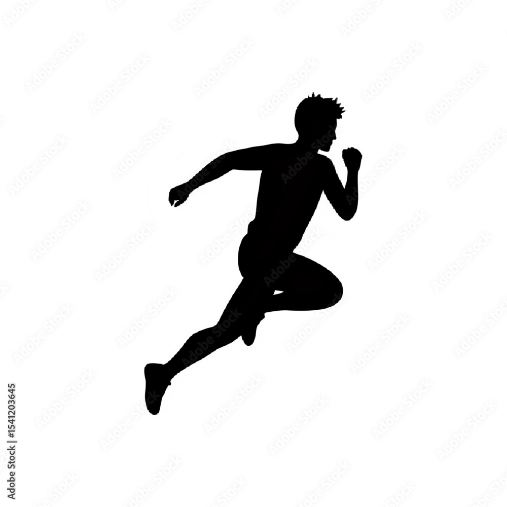 Sprinter Running Dynamic Action Silhouette Sprinter Running Dynamic Action Silhouette