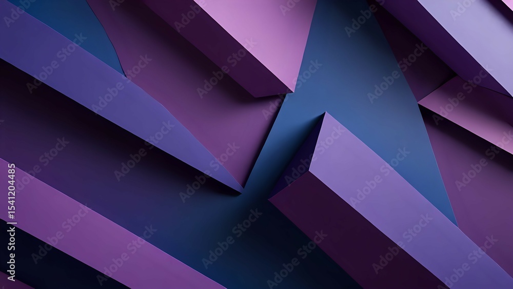 Abstract Geometric Purple and Blue Shapes Modern 3D Art Background Abstract Geometric Purple and Blue Shapes Modern 3D Art Background
