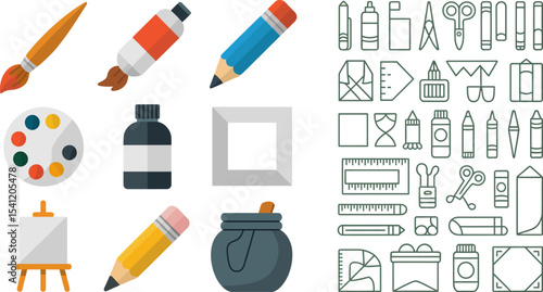 Art supplies vector illustration for creative projects and design resources for artists and crafters editable stock vector illustration
