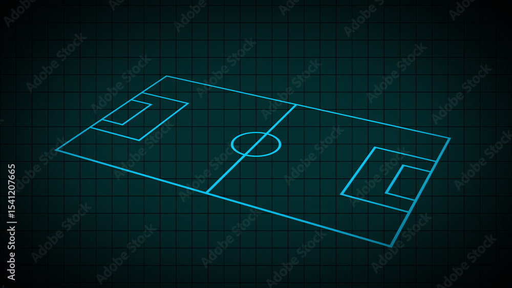 Abstract drawing of field shape from football stadium on the black background. Abstract drawing of field shape from football stadium on the black background.