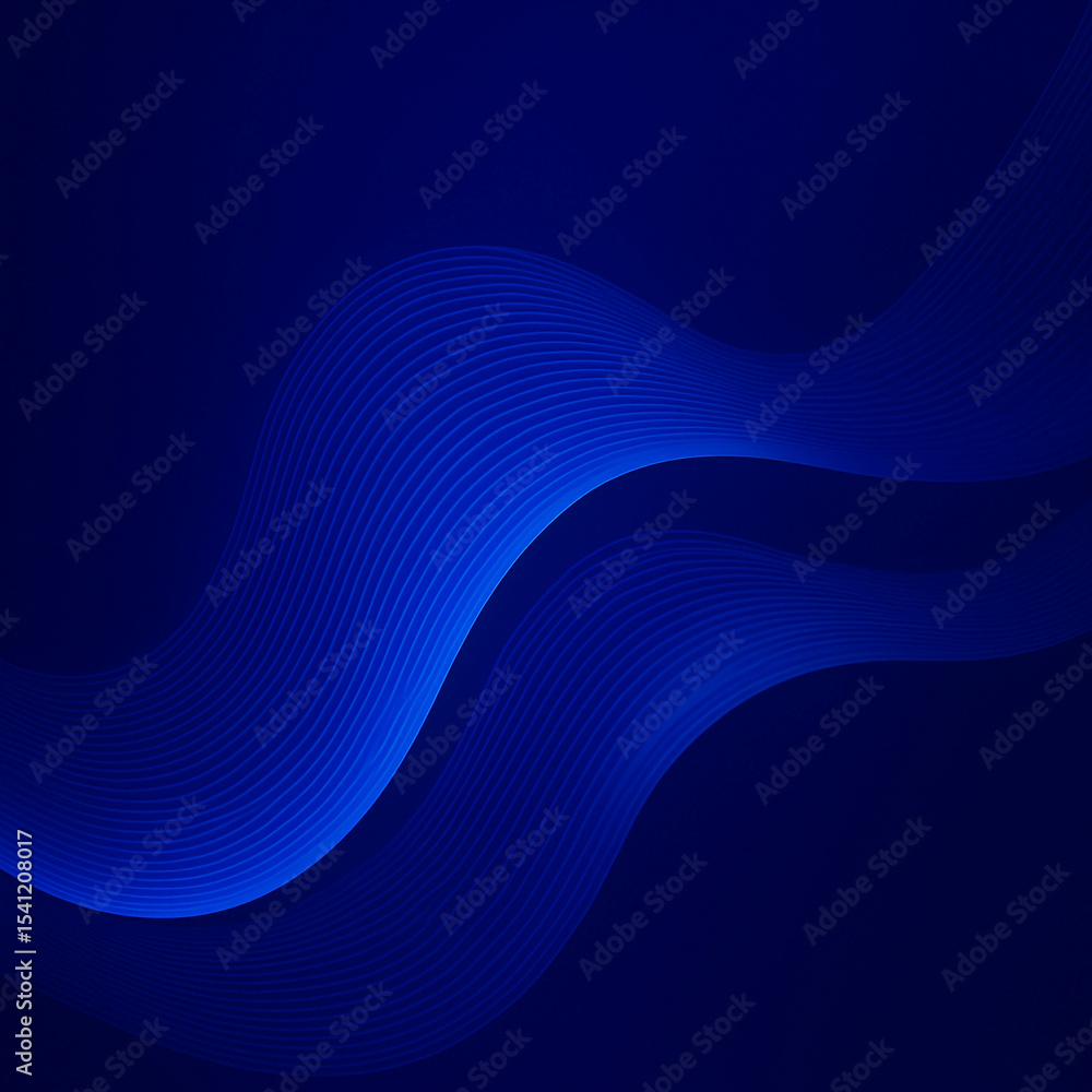 Fototapeta premium Abstract flowing blue wave lines on a deep digital background with smooth curves and glowing gradients perfect for tech themes, modern design, and artistic visual concepts, unique design Pro.