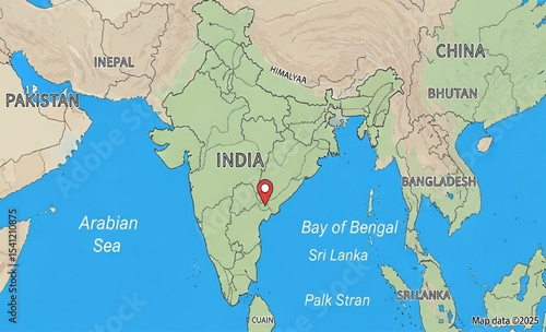 Map showing India and surrounding countries