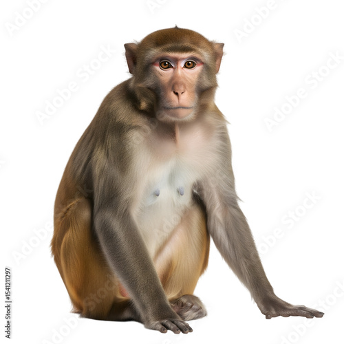 A detailed closeup of a rhesus macaque monkey