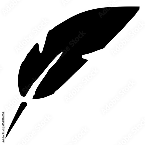 feather pen icon black