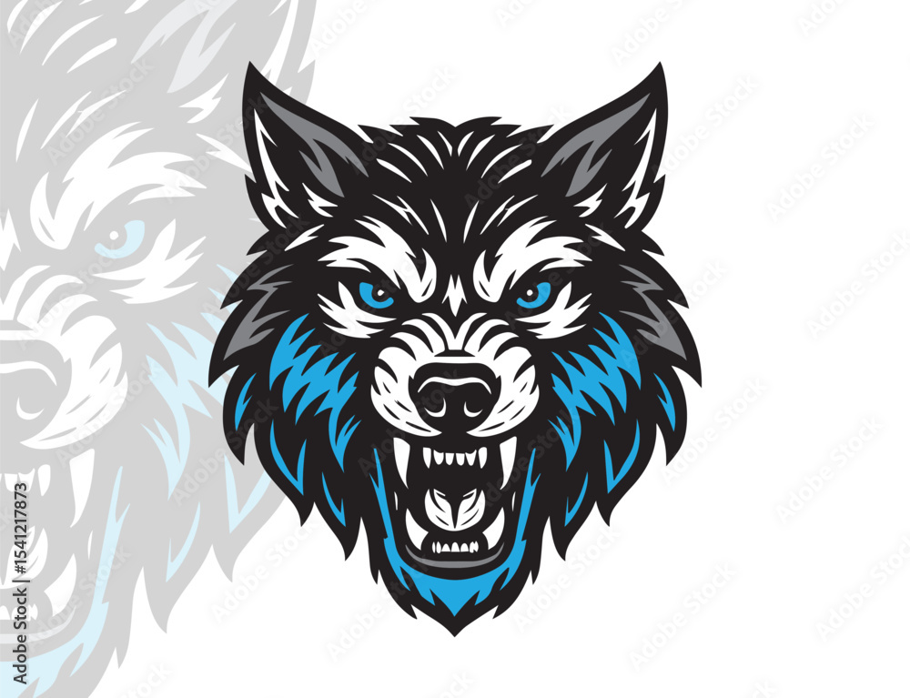 Fototapeta premium Wolf head vector logo design illustration