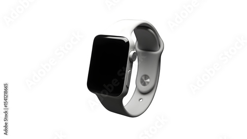 White smartwatch isolated on transparent background
