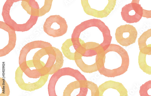 水彩で描いたオレンジ色の輪の背景　Adobe Illustrator Artwork