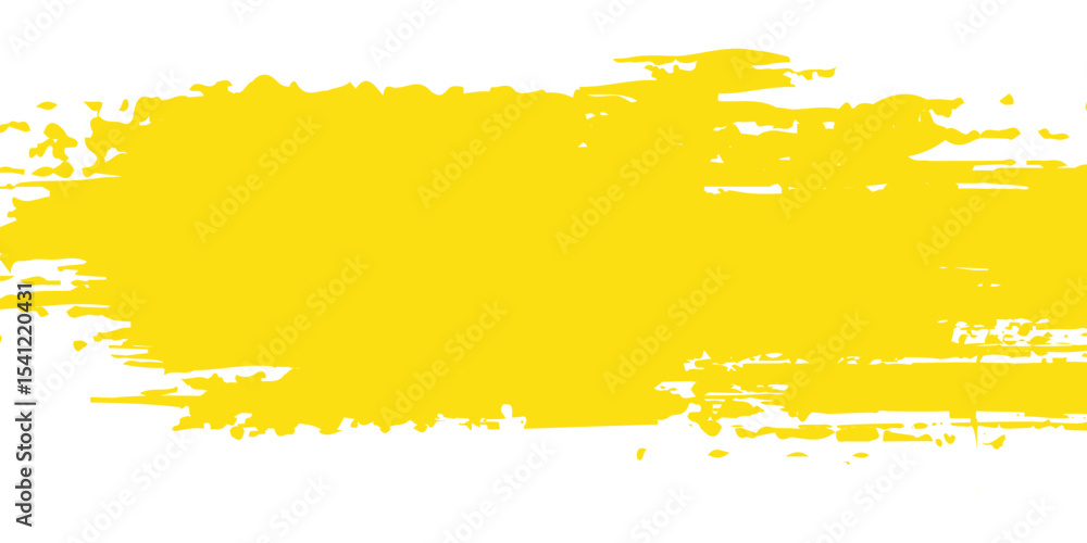 Fototapeta premium Yellow brush stroke isolated on white background. Brush stroke for yellow ink paint, grunge backdrop, dirt banner, watercolor design and dirty texture. Creative art concept modern arts