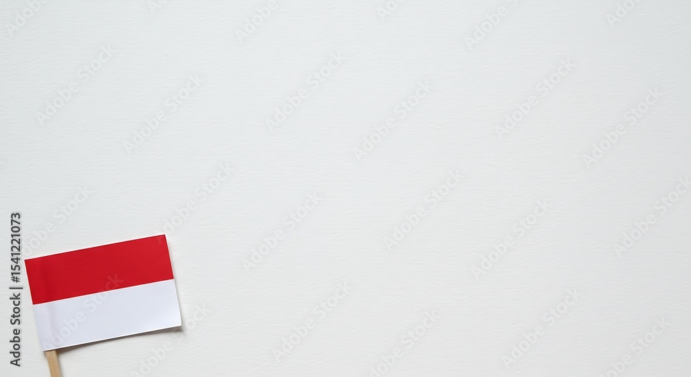 Indonesian Flag on White Background Minimalist Image of National Pride Indonesian Flag on White Background Minimalist Image of National Pride