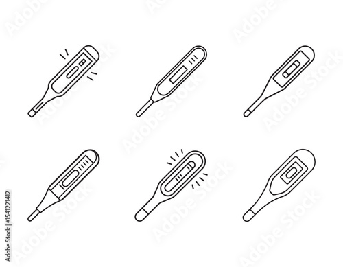 digital thermometer with a modern display icon vector silhouette